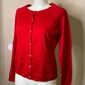 Nordstrom By Design label Red Button-Up Cardigan sweater M
